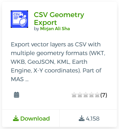 CSV Geometry Export